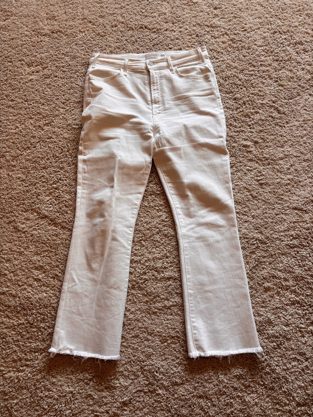 Mother The Hustler Ankle Fray White